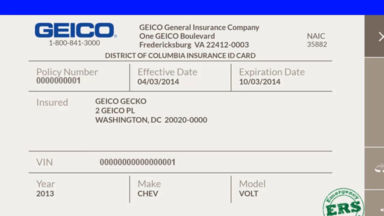 Template Printable Geico Insurance Card