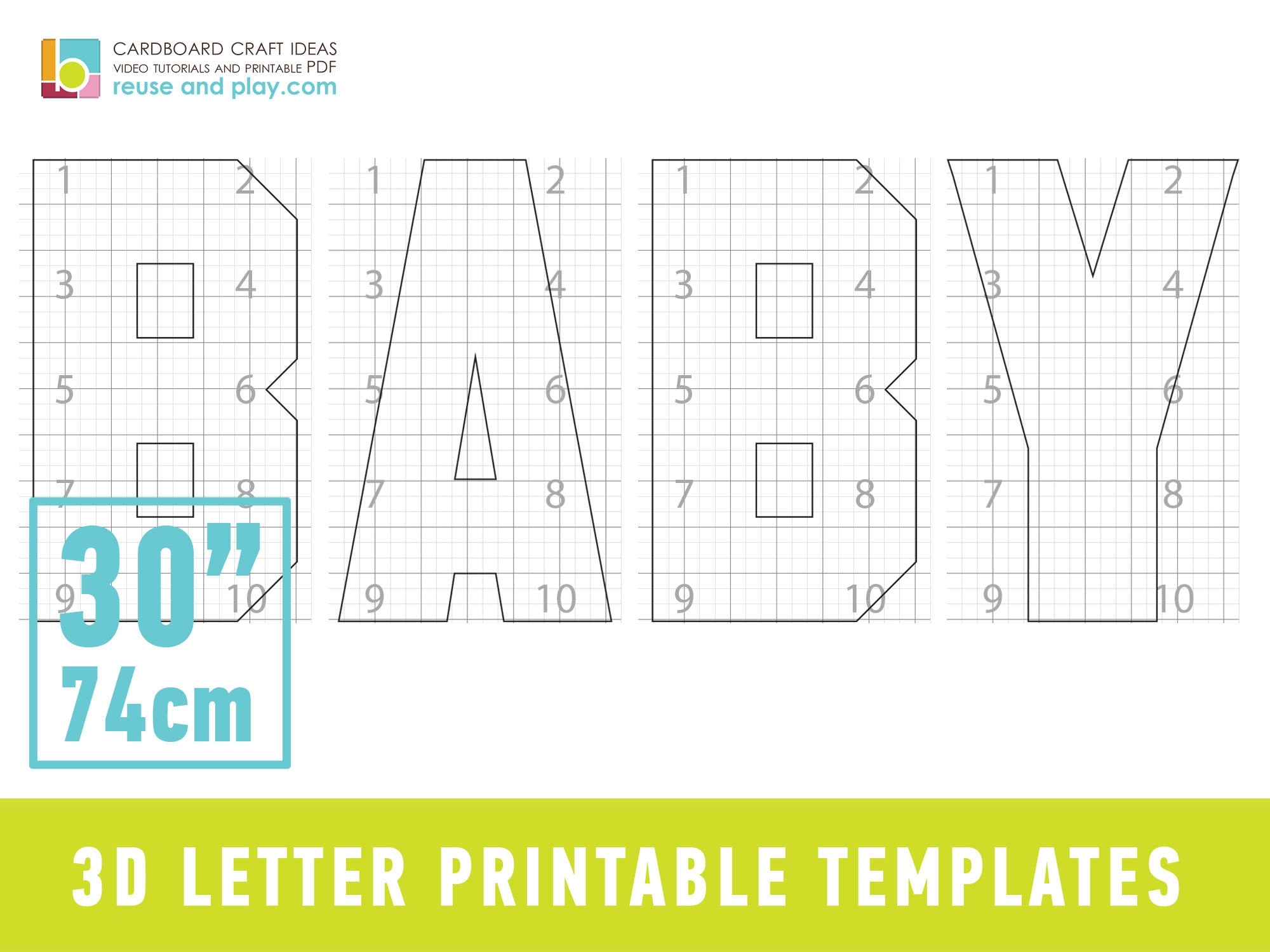 BABY Block Letters Templates 30 In Etsy