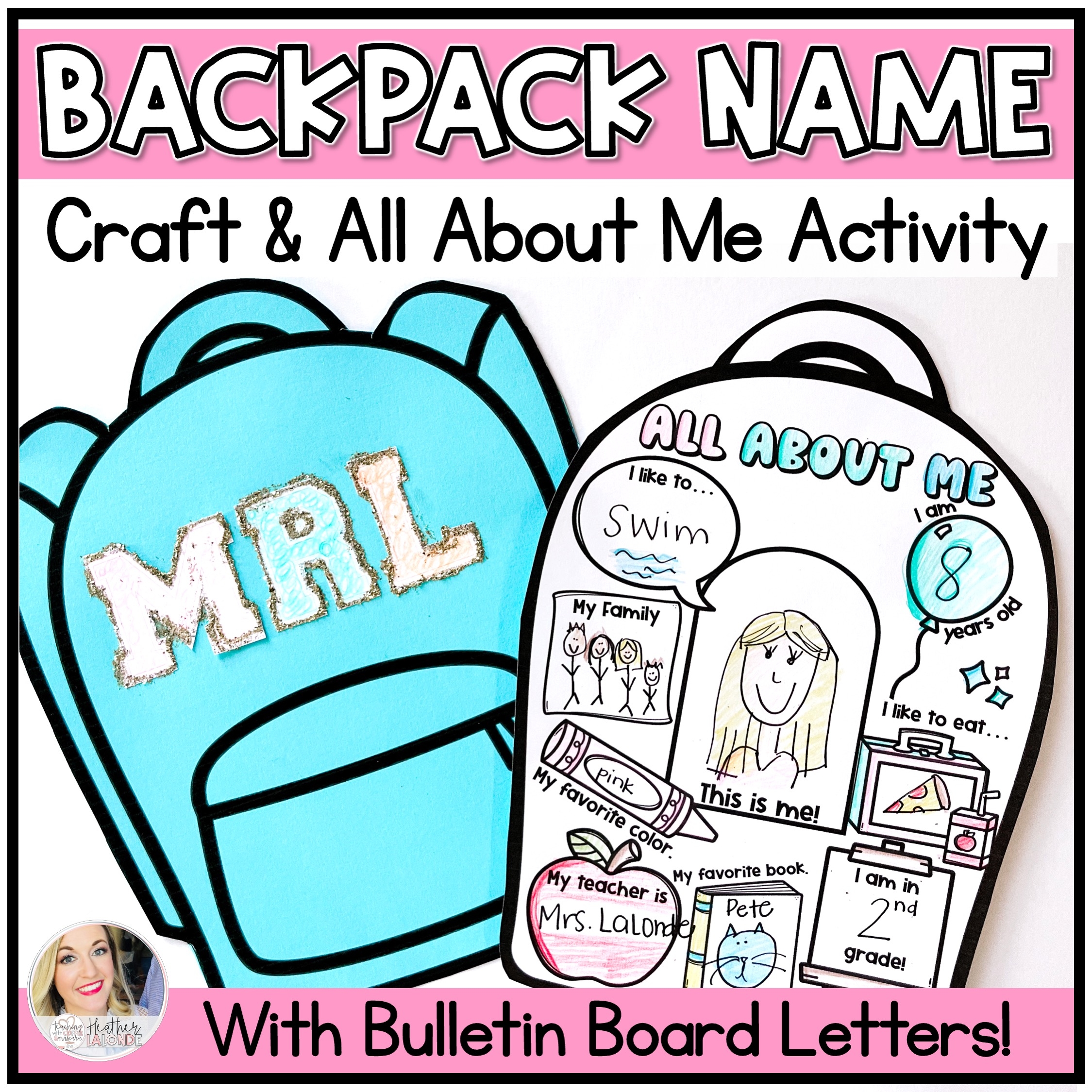 Backpack Name Craft All About Me Activity Classful