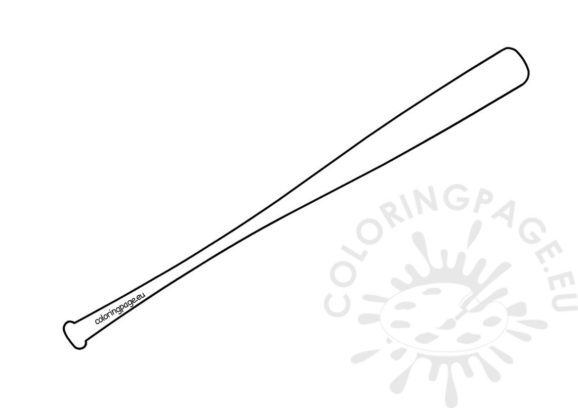 Baseball Bat Template Printable Coloring Page