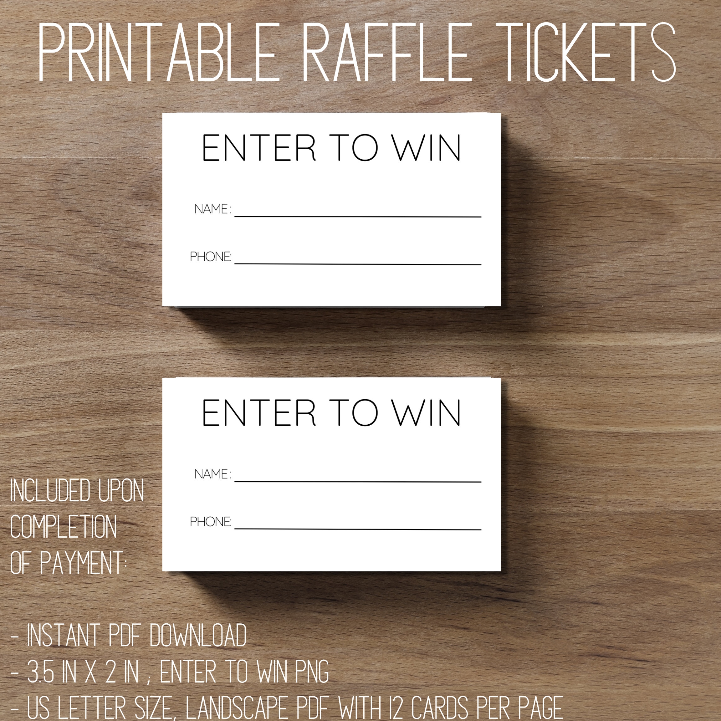 Printable Enter To Win Template Word