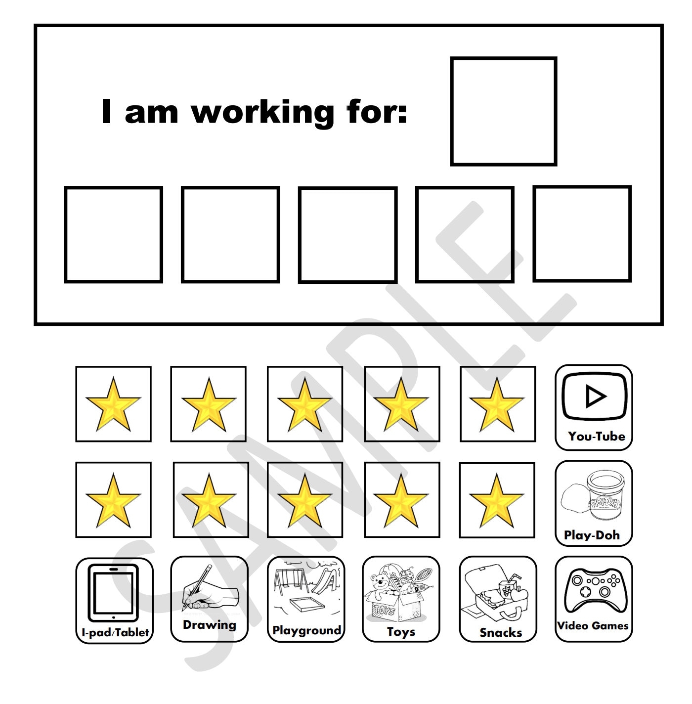 Basic Token Board Printable Etsy