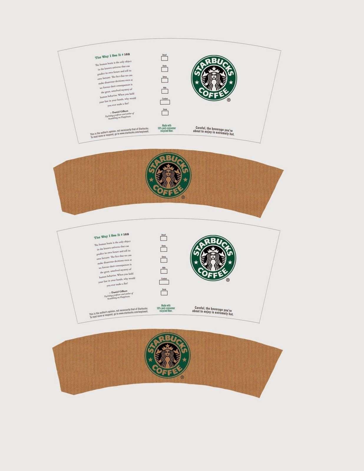 Printable Starbucks Cup Template