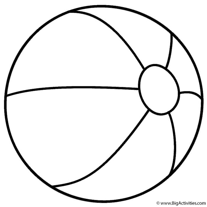 Beach Ball Coloring Page Toys 