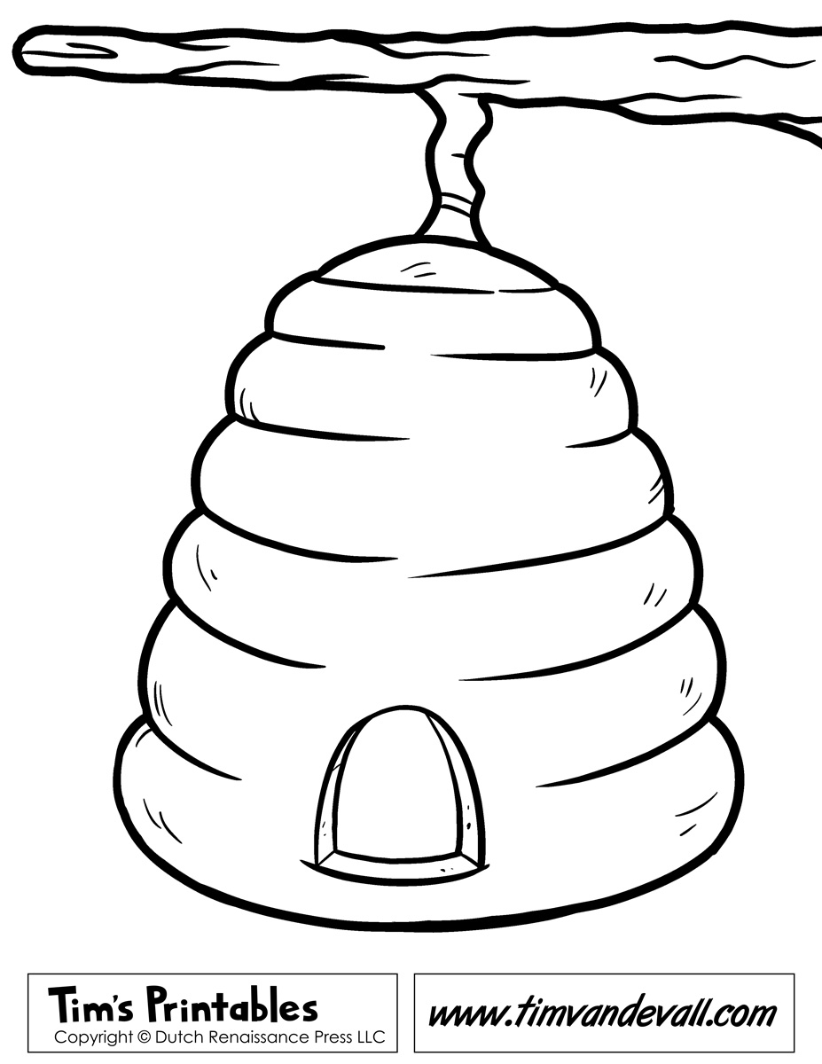 Beehive Template Beehive Coloring Page Tim s Printables