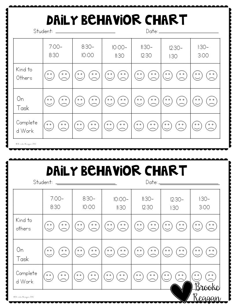 Free Printable Daily Behavior Chart Template