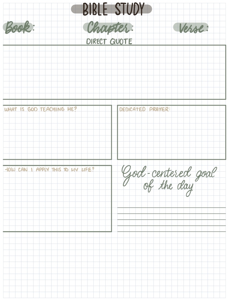 Printable Bible Study Journal Template