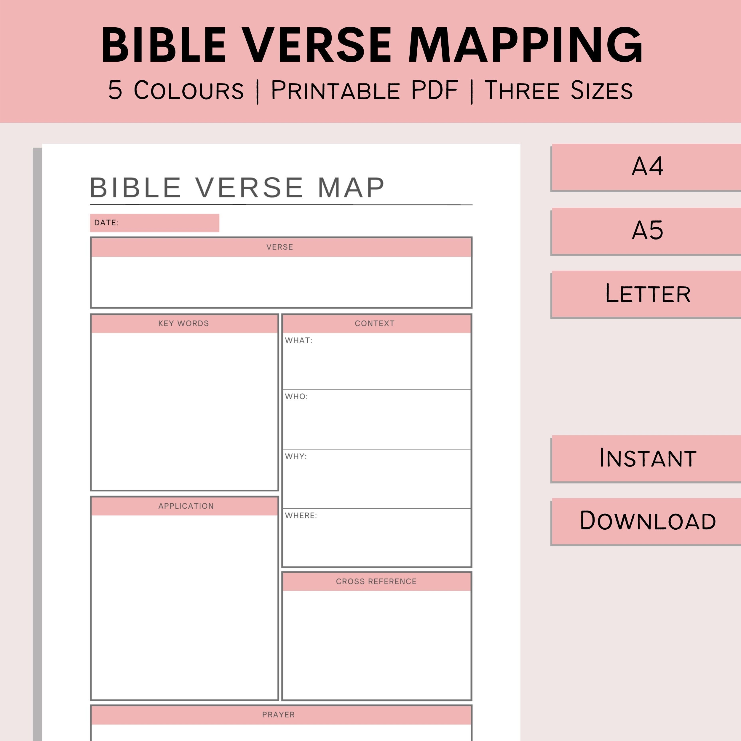 Printable Bible Verse Mapping Template