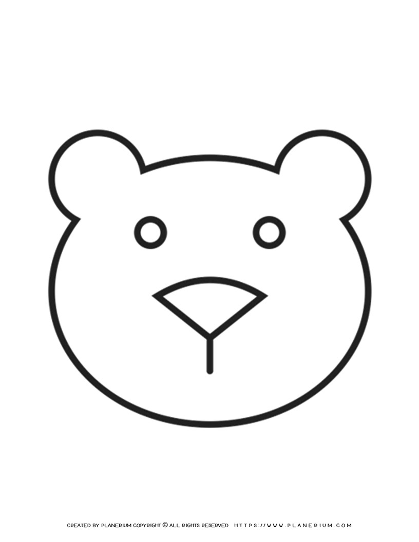 Big Bear Head Outline Printable Perfect Craft Resource For Kids