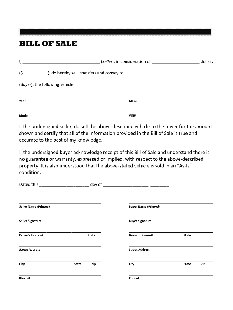 Bill Of Sale Form For Trailer Fill Online Printable Fillable Blank PdfFiller