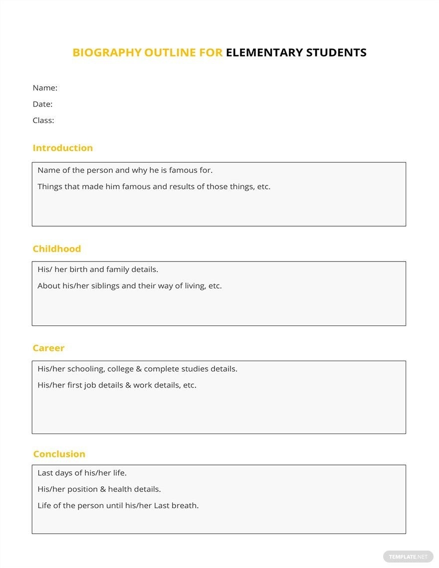 Free Printable Biography Template