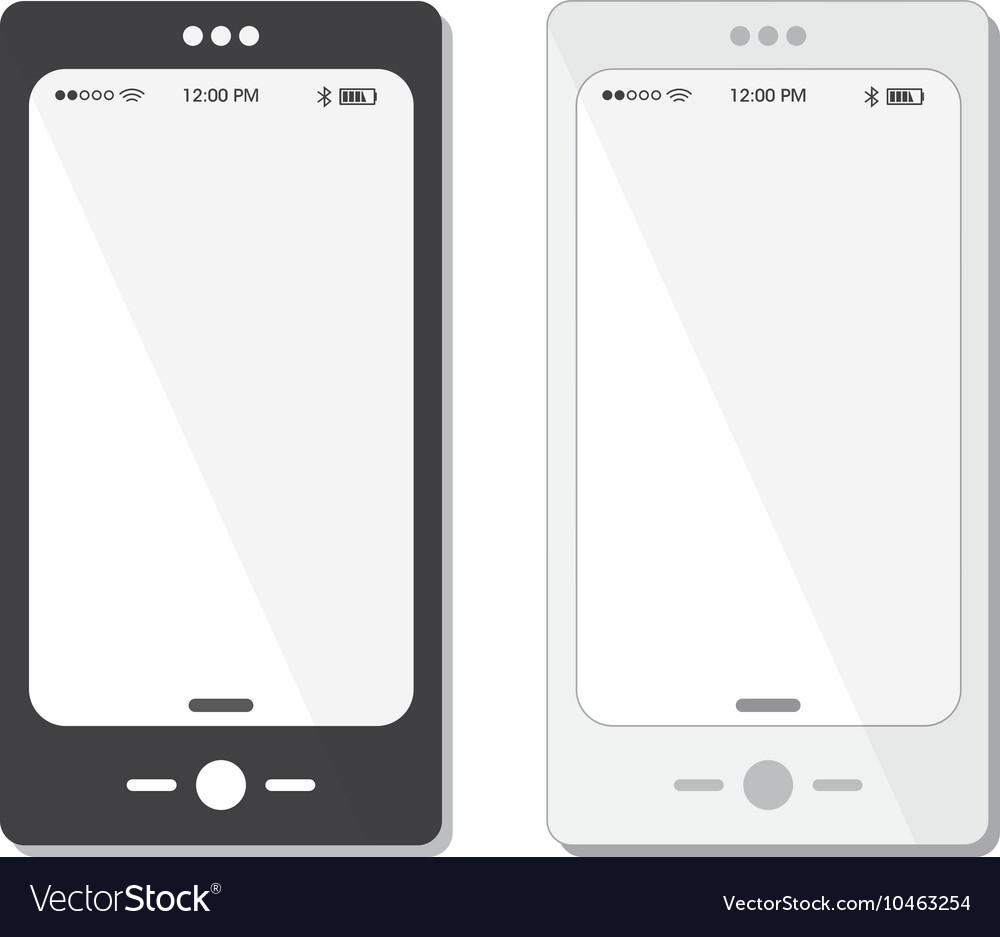 Black And White Cell Phone Templates Icons Vector Image