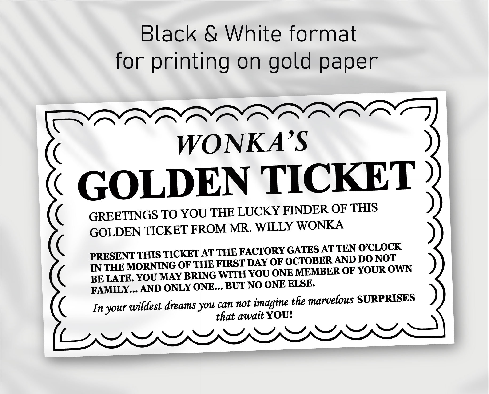 Black Gold Tickets Etsy