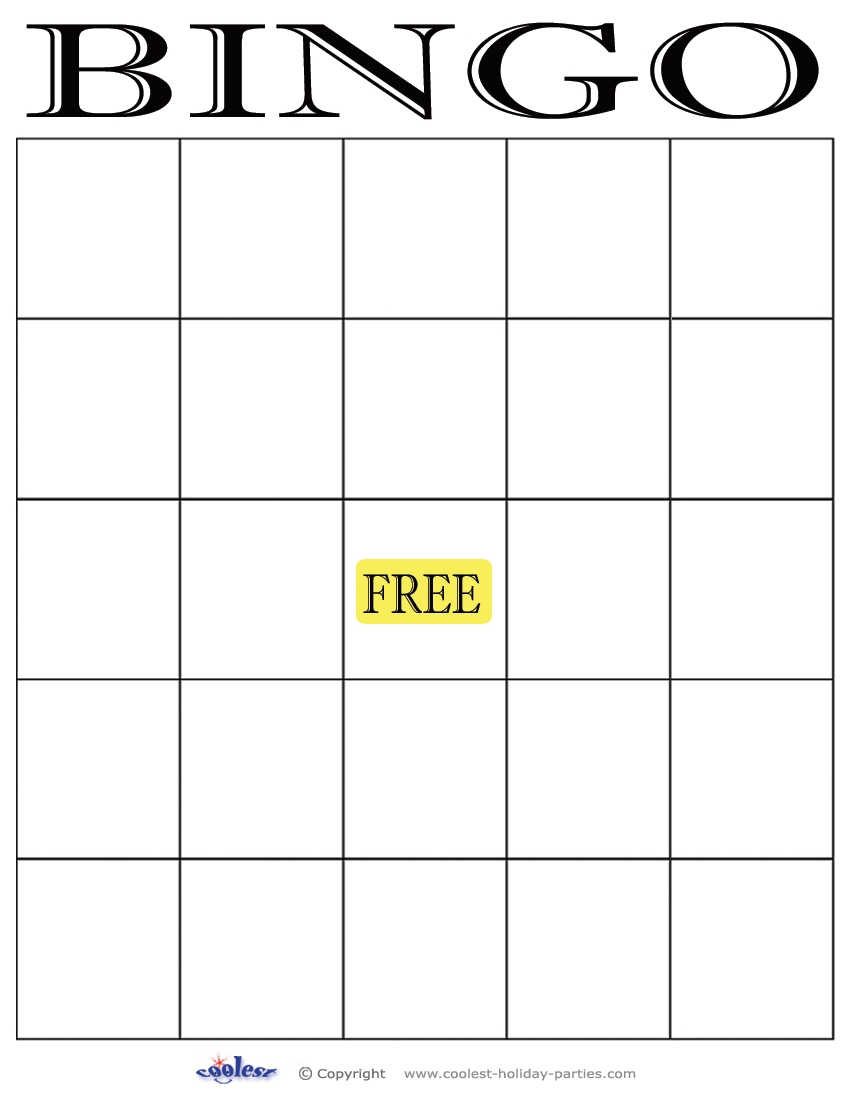 Free Printable Blank Bingo Template