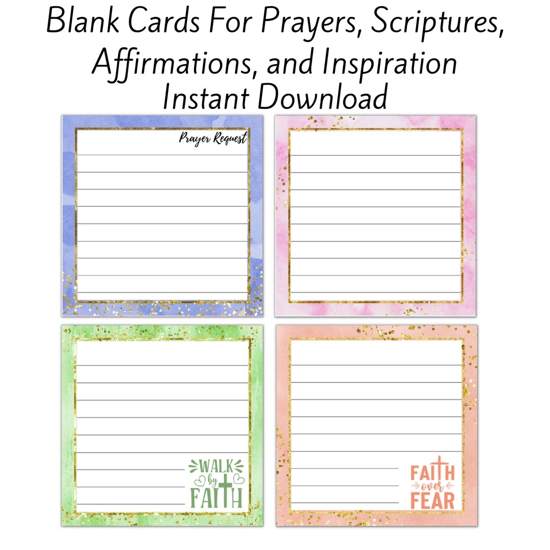 Printable Blank Prayer Card Template