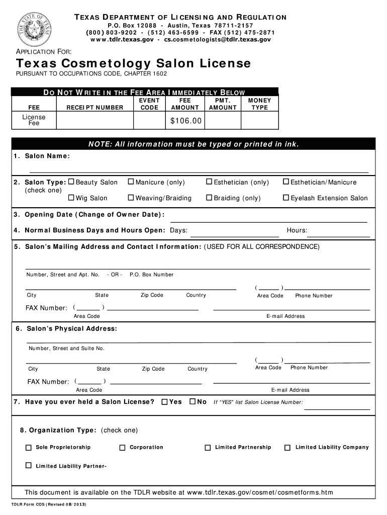 Blank Cosmetology License Template Fill Out Sign Online DocHub