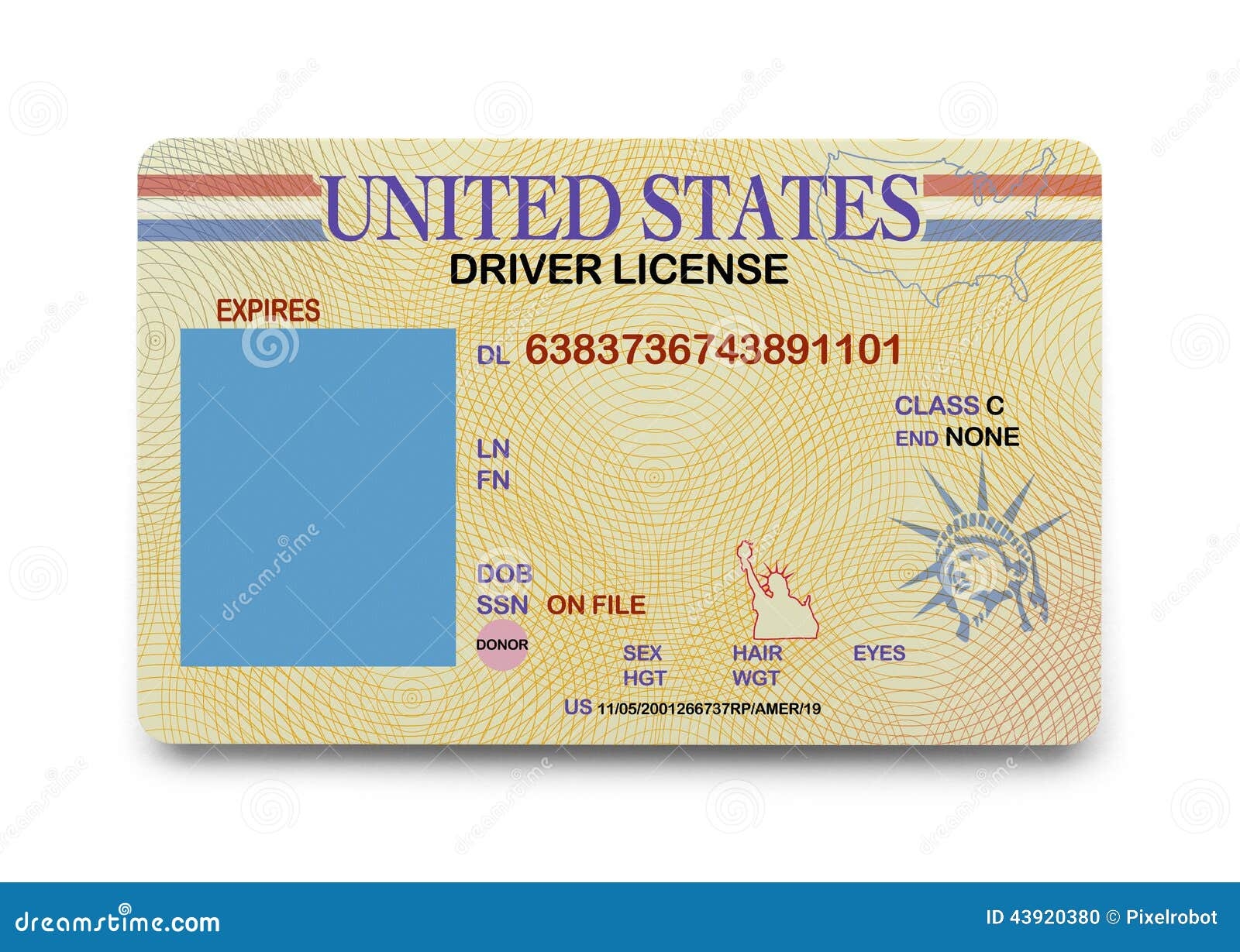 Blank Driver License Stock Photo Image Of Licensed Driver 43920380