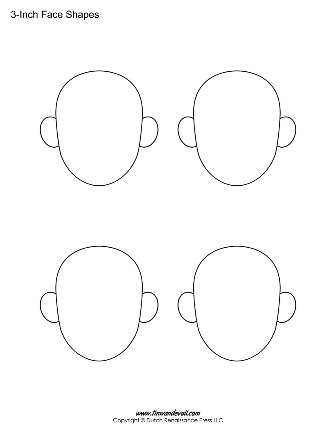 Preschool Printable Face Template