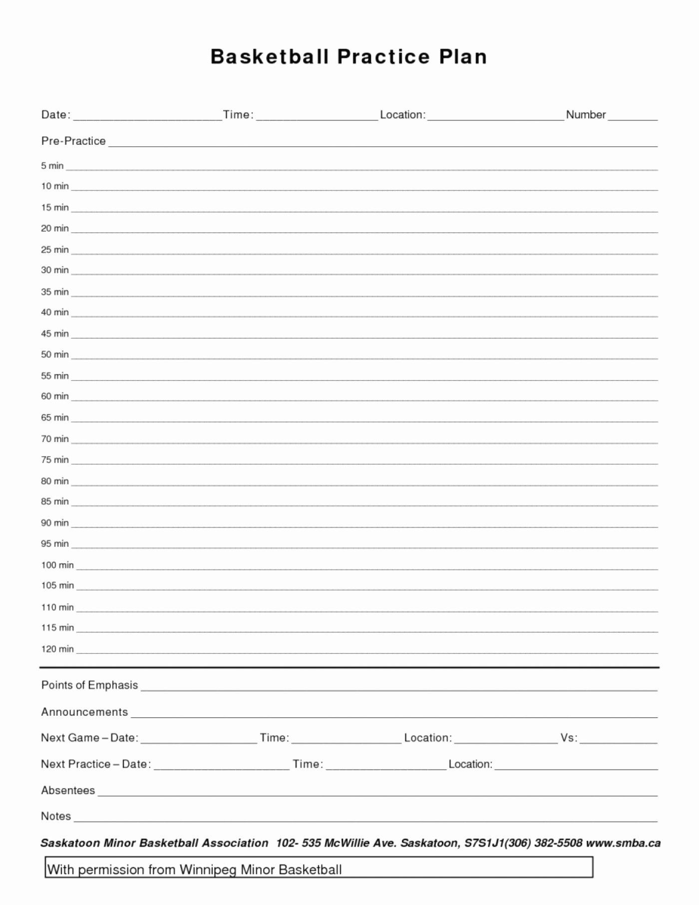 Printable Football Practice Plan Template