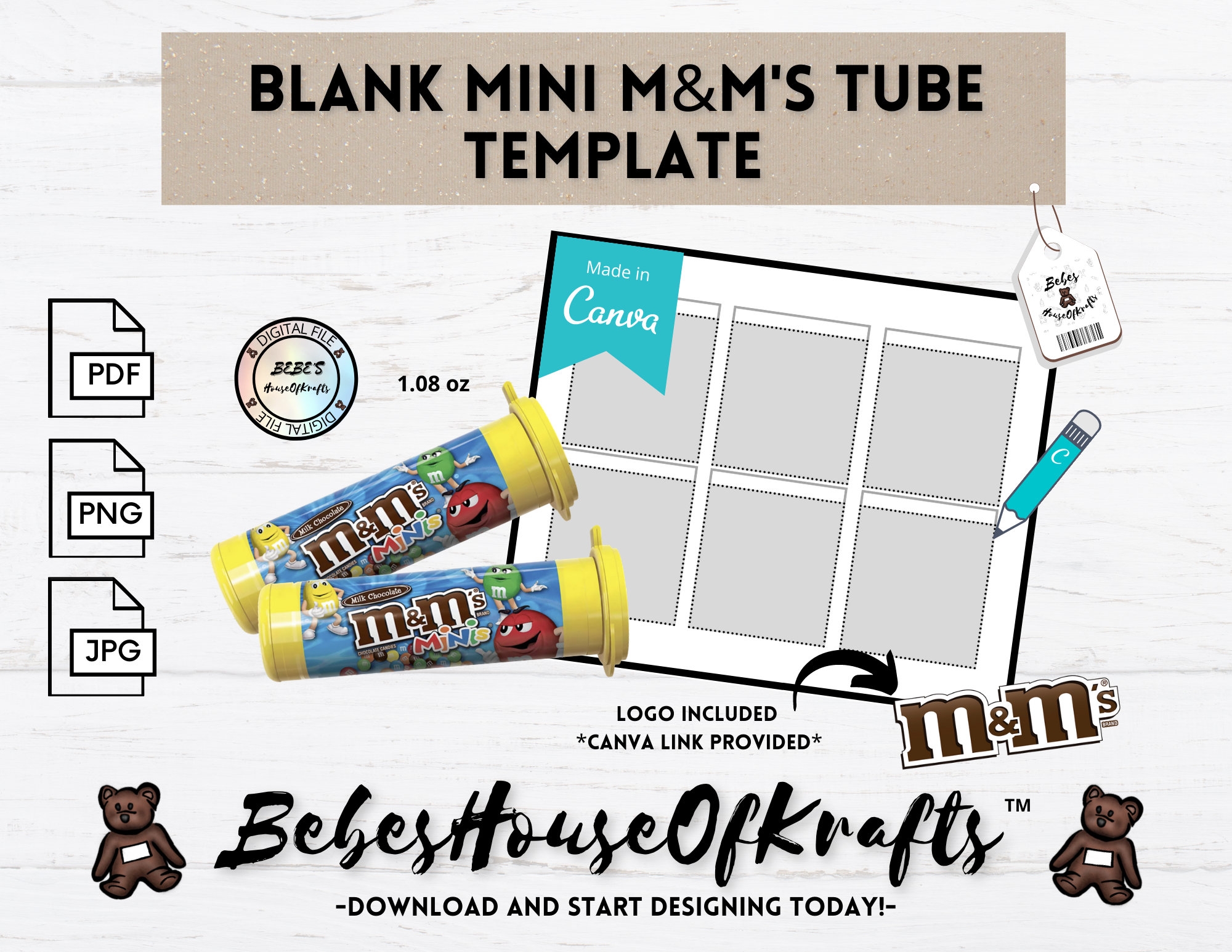 M&M Template Printable