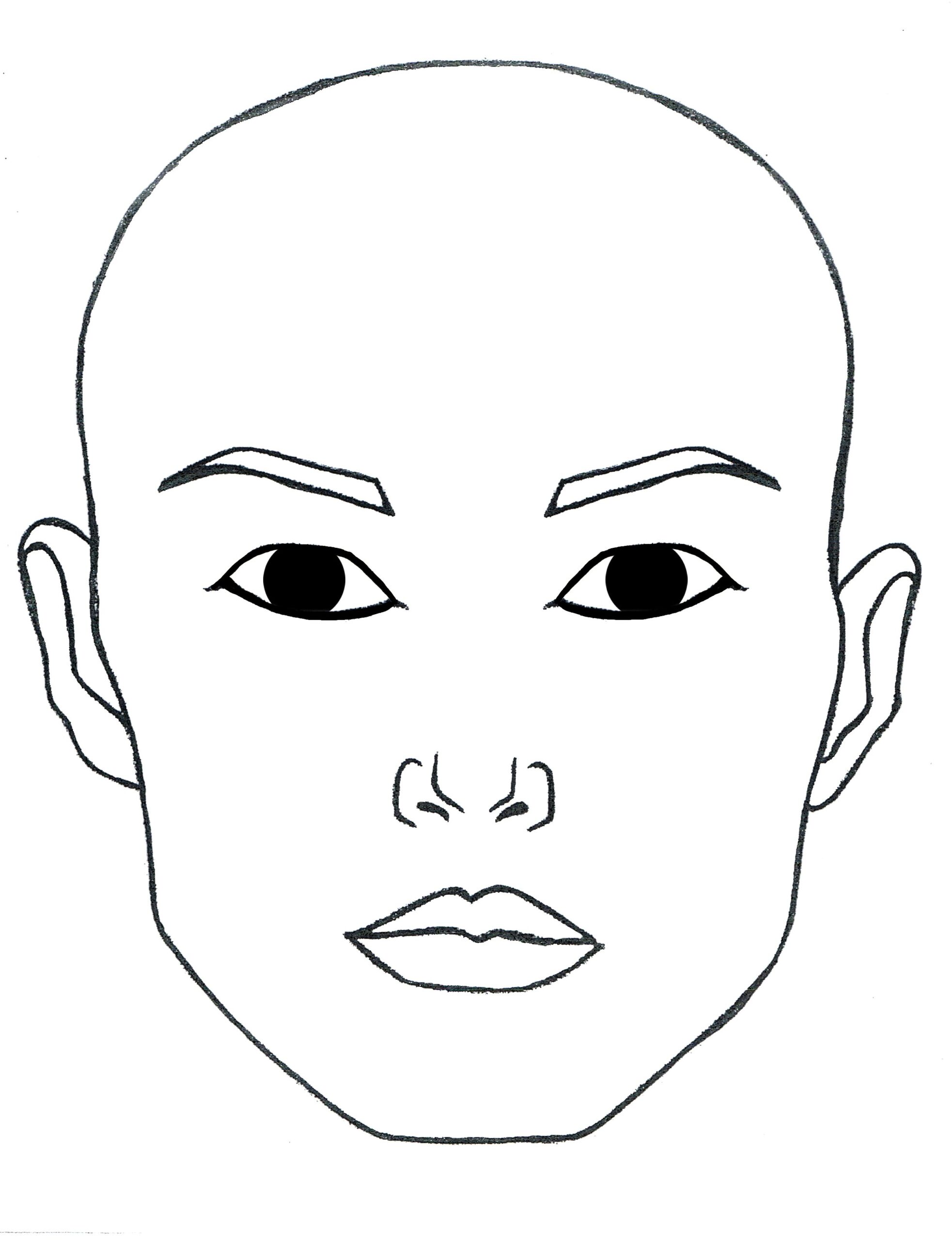 Blank Open Eyes Face To Print And Laminate Or Paint For Menu Master Faces Face Template Face Outline Face Drawing
