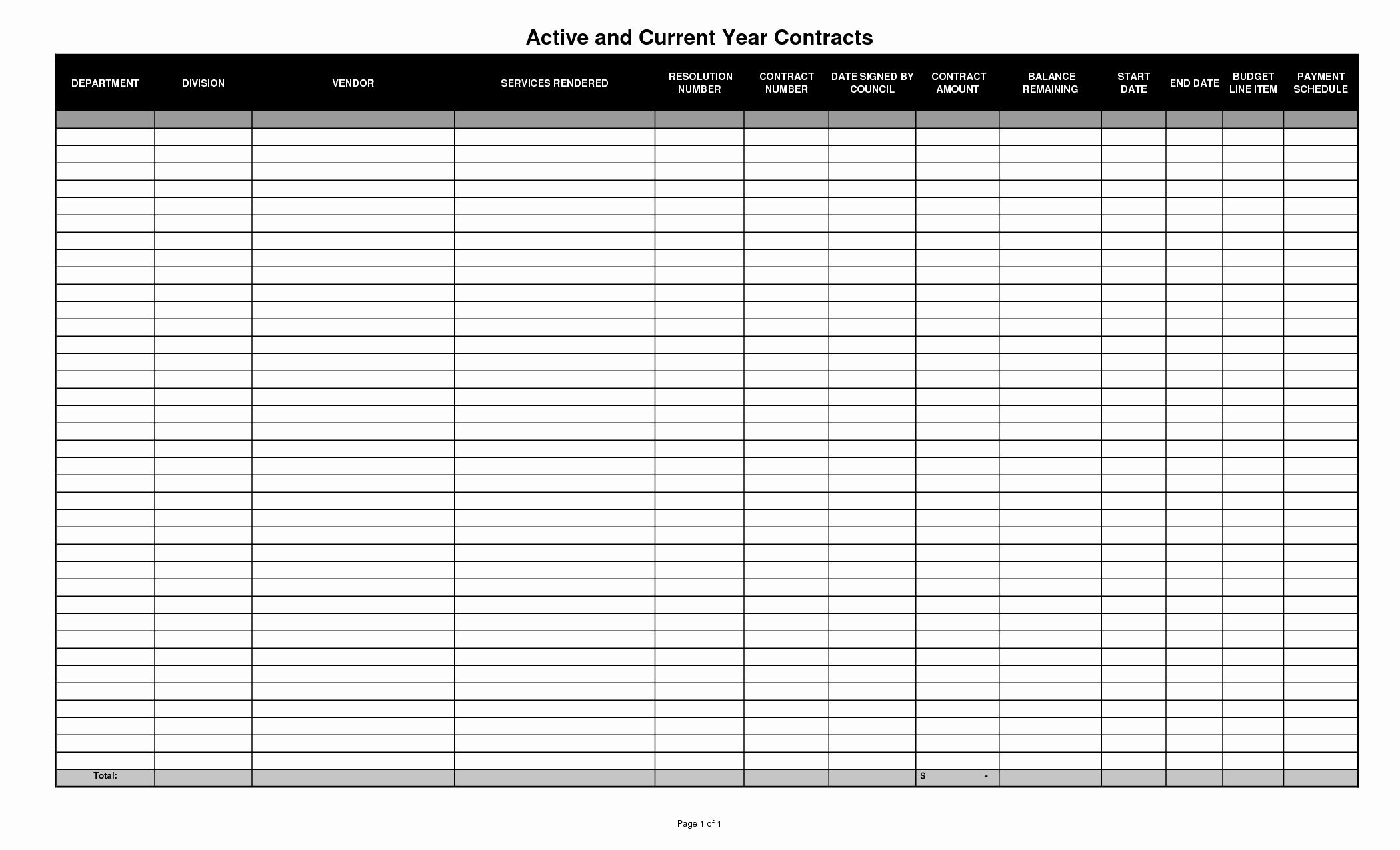 Printable Free Blank Spreadsheet Templates