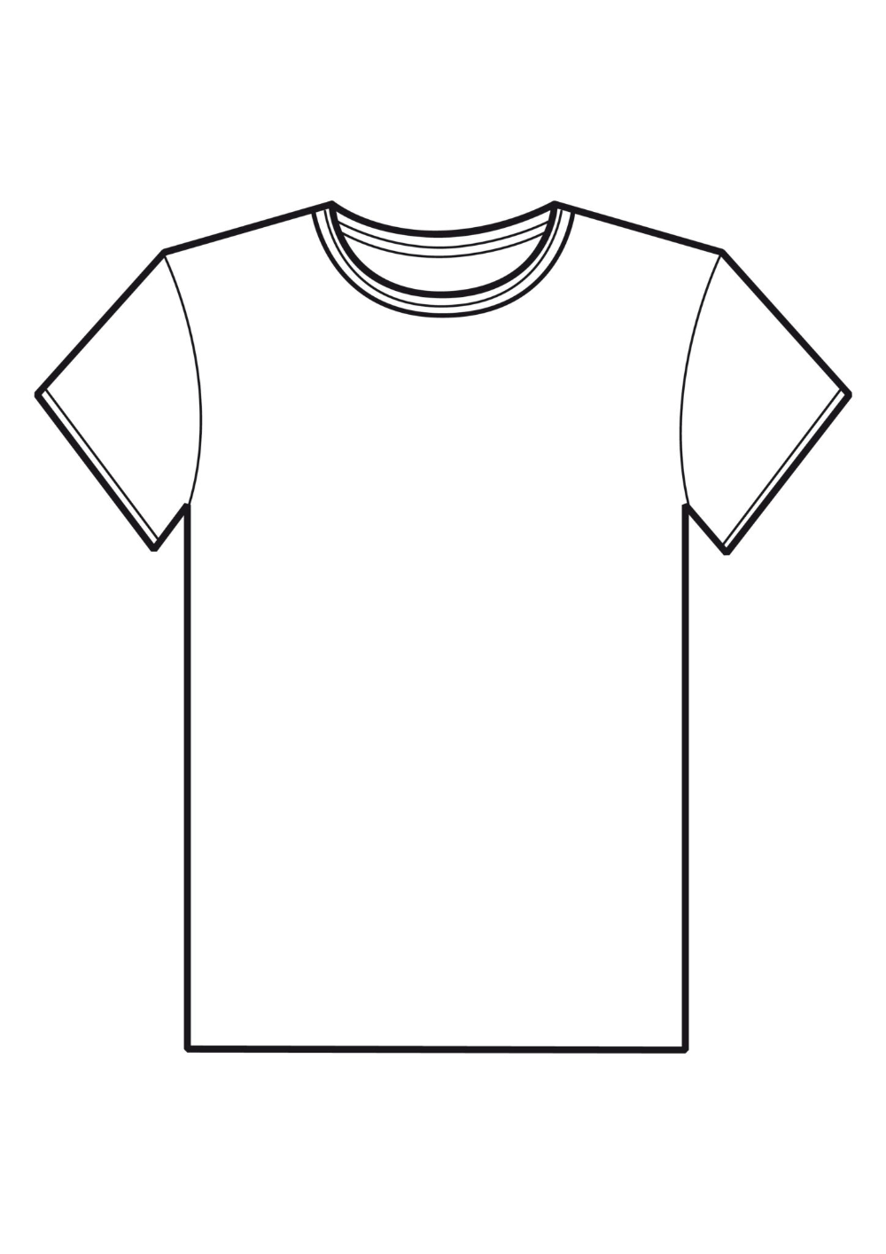 Blank T Shirt Template For Colouring Clipart Best With Regard To Blank Tshirt Template Printable Blank T Shirts Shirt Template Clipart Black And White