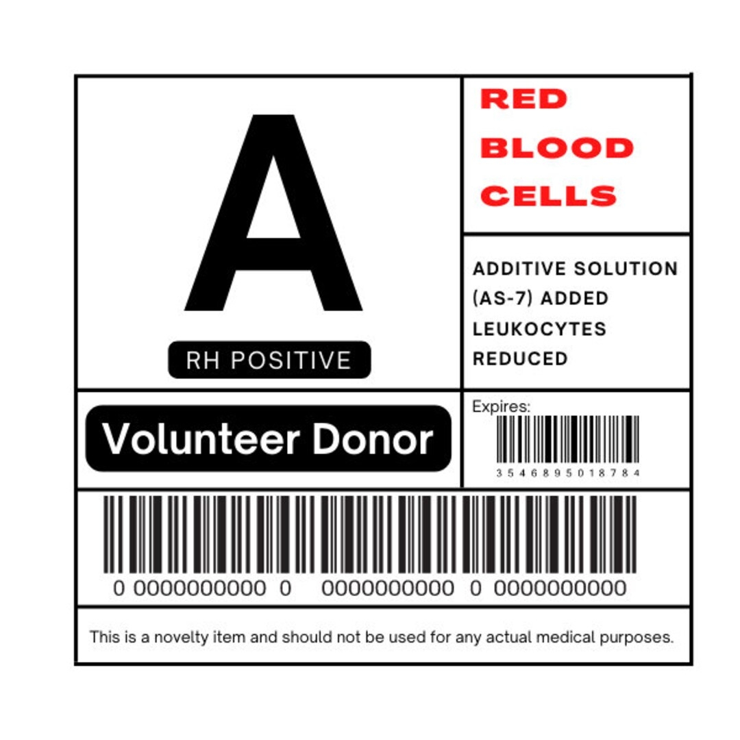 Blood Type Labels 8 Halloween Printable Labels Digital Download Etsy
