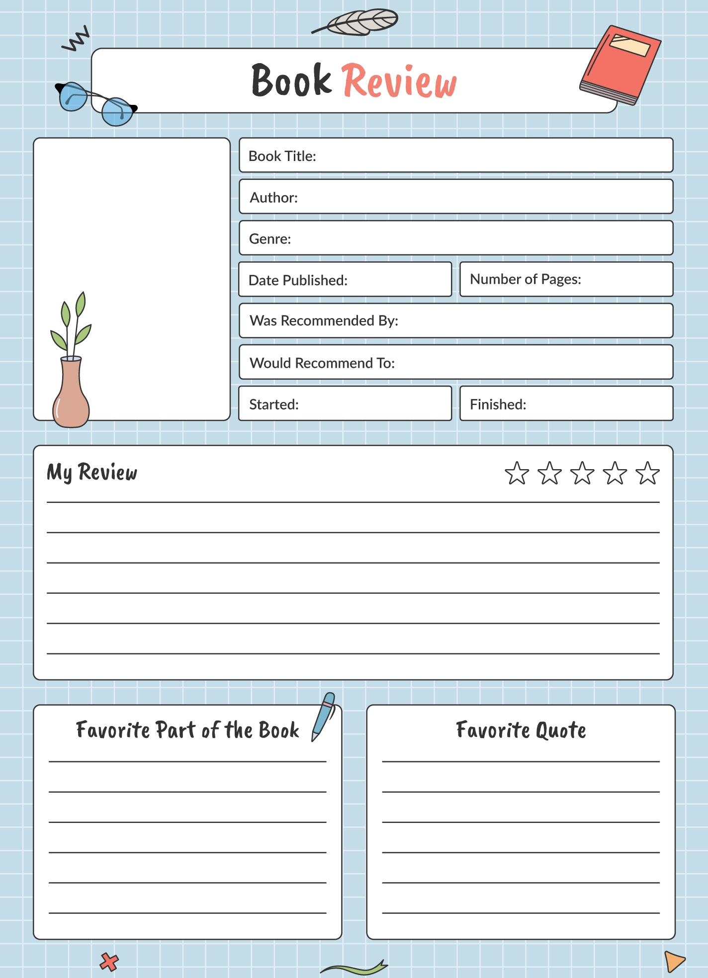 Free Printable Chapter Summary Template