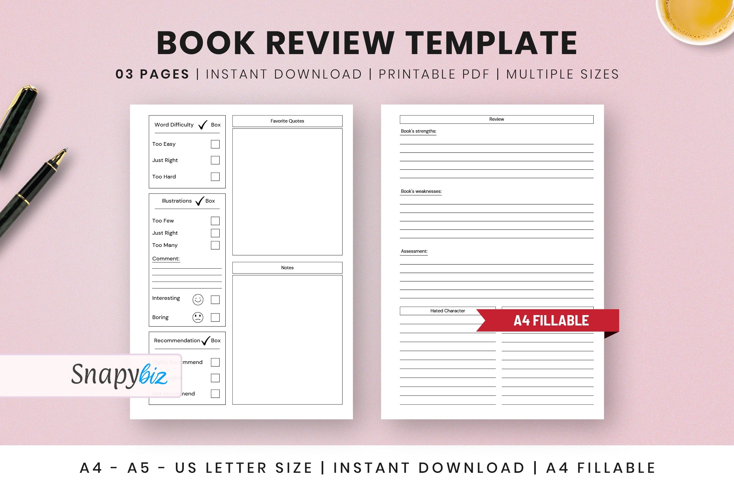 Book Review Template Printable