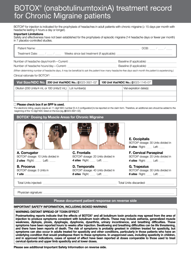 Botox Migraine Procedure Note Template Fill Out Sign Online DocHub