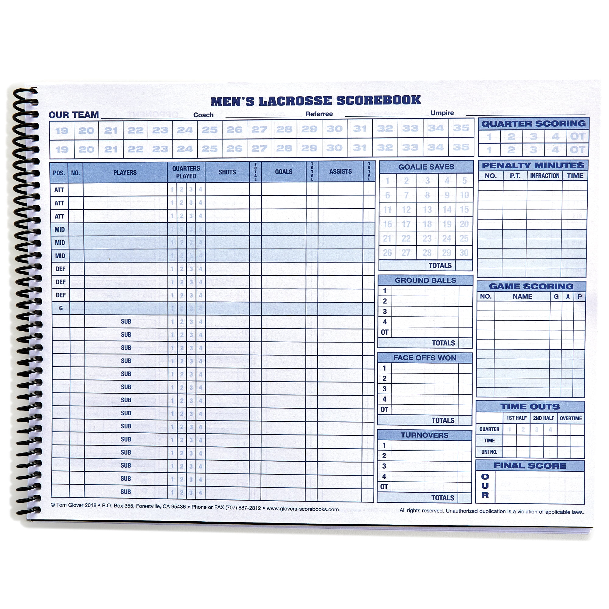 Printable Lacrosse Stat Sheet Template