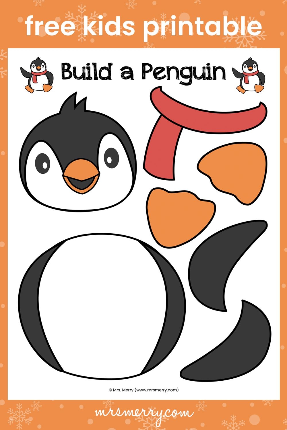 Printable Cut Out Penguin Template