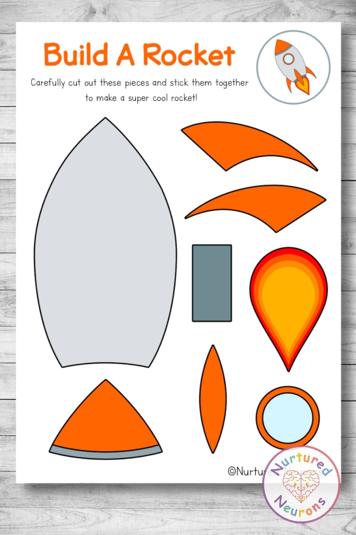 Printable Cut Out Rocket Template