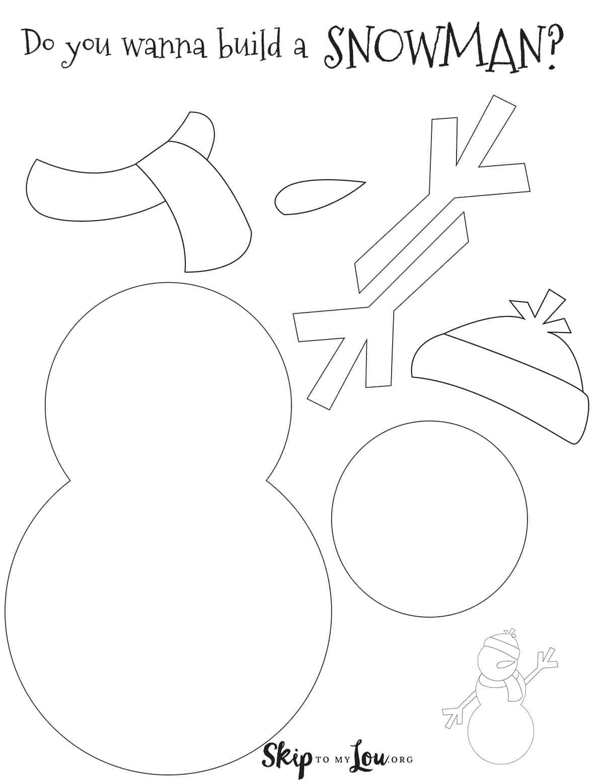 Cut Out Snowman Template Printable