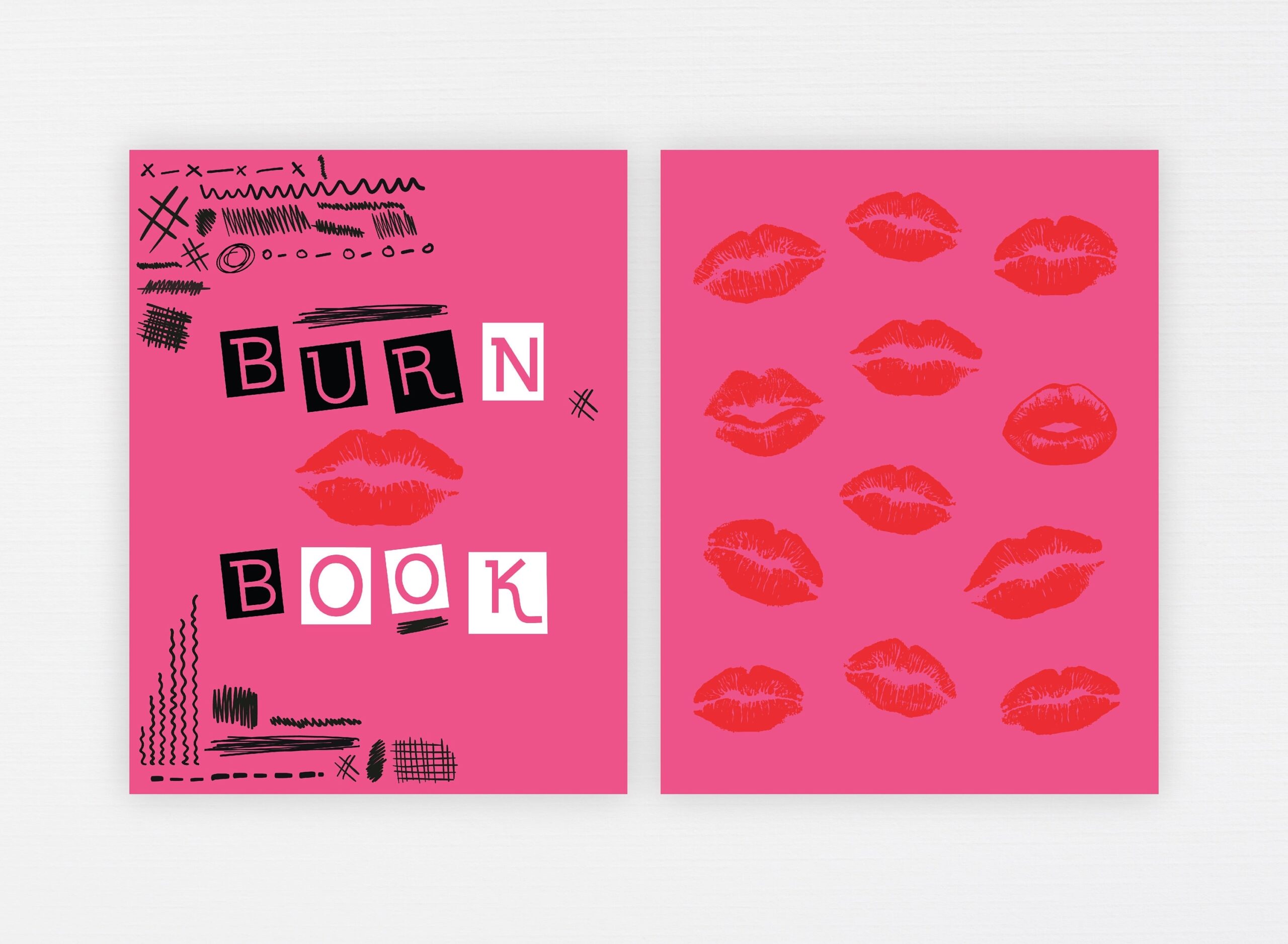 Burn Book Printable Mean Girls Inspired Bachelorette Party Decor Burn Book Journal Cover Birthday Party Art Print DIGITAL FILES Etsy