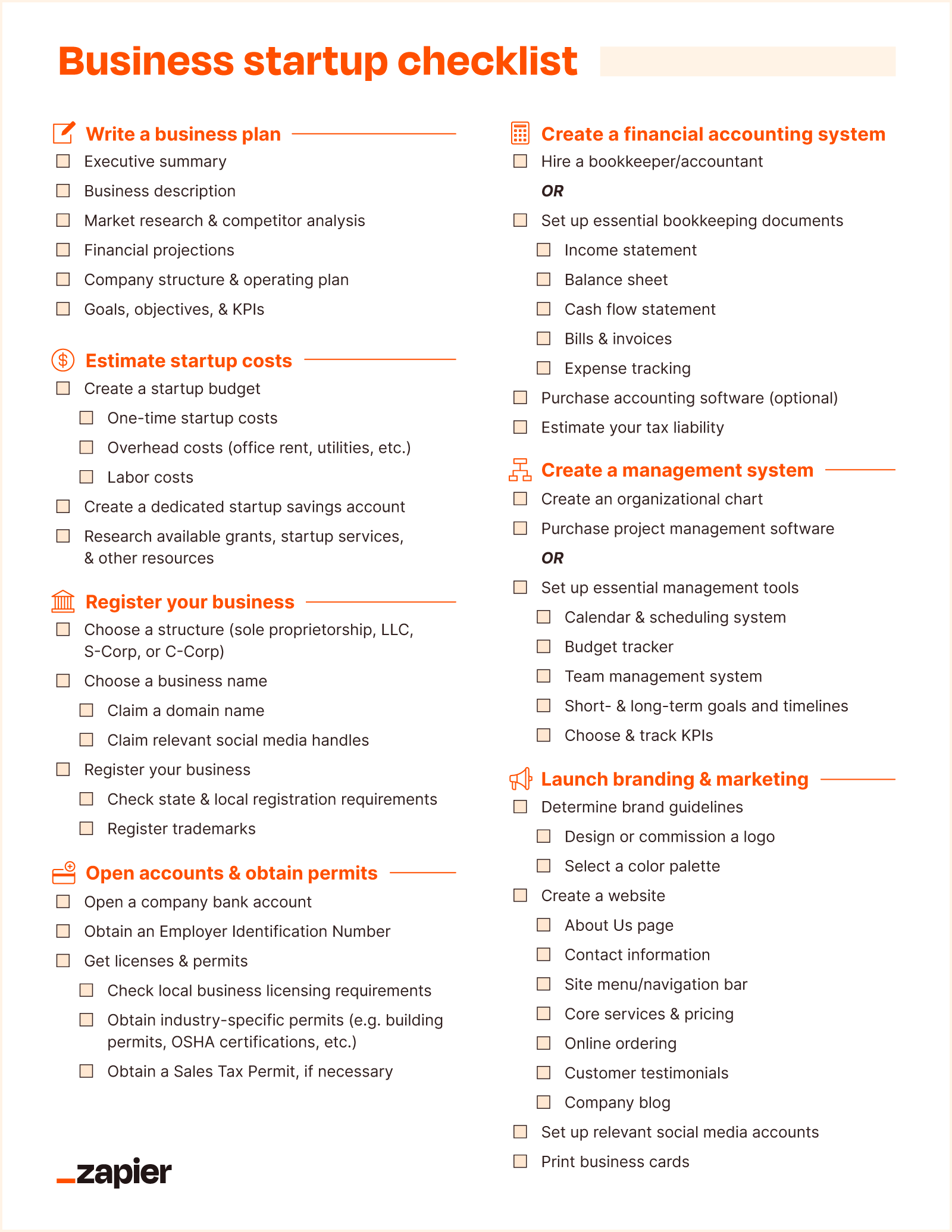 Business Startup Checklist Launching A Startup Step By Step