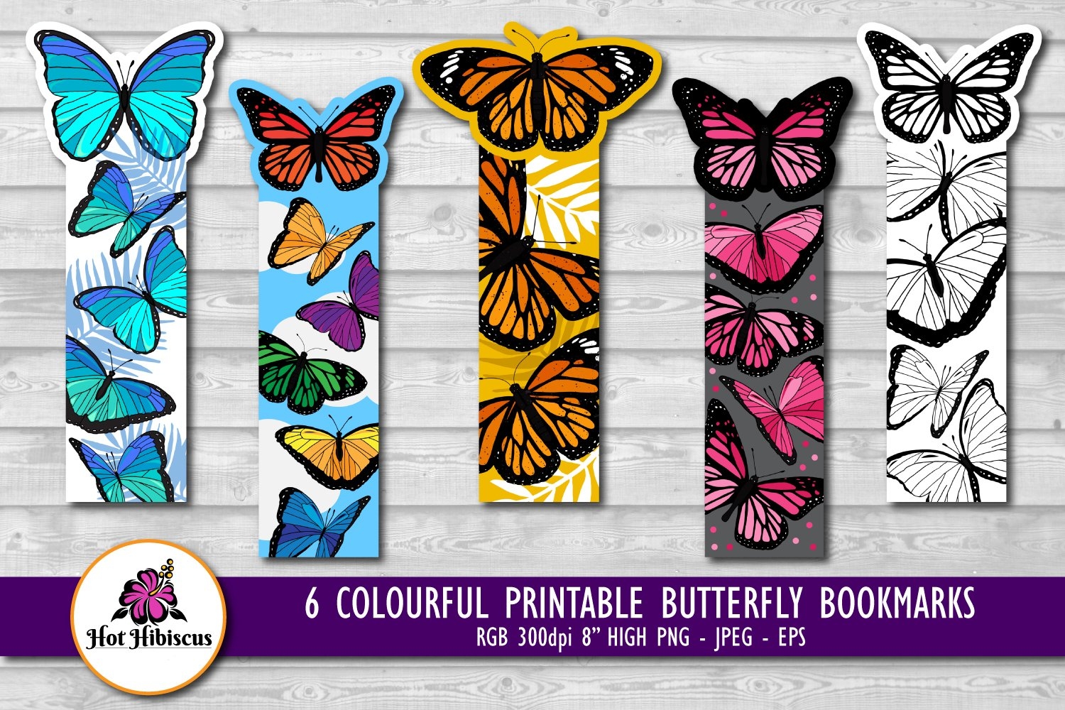 Printable Butterfly Bookmark Template