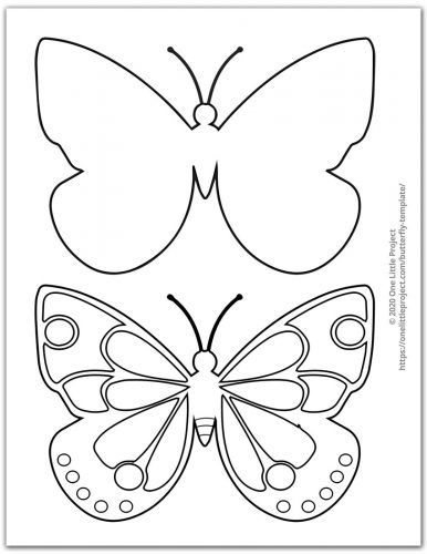 Butterfly Template Free Printable Butterfly Outlines One Little Project