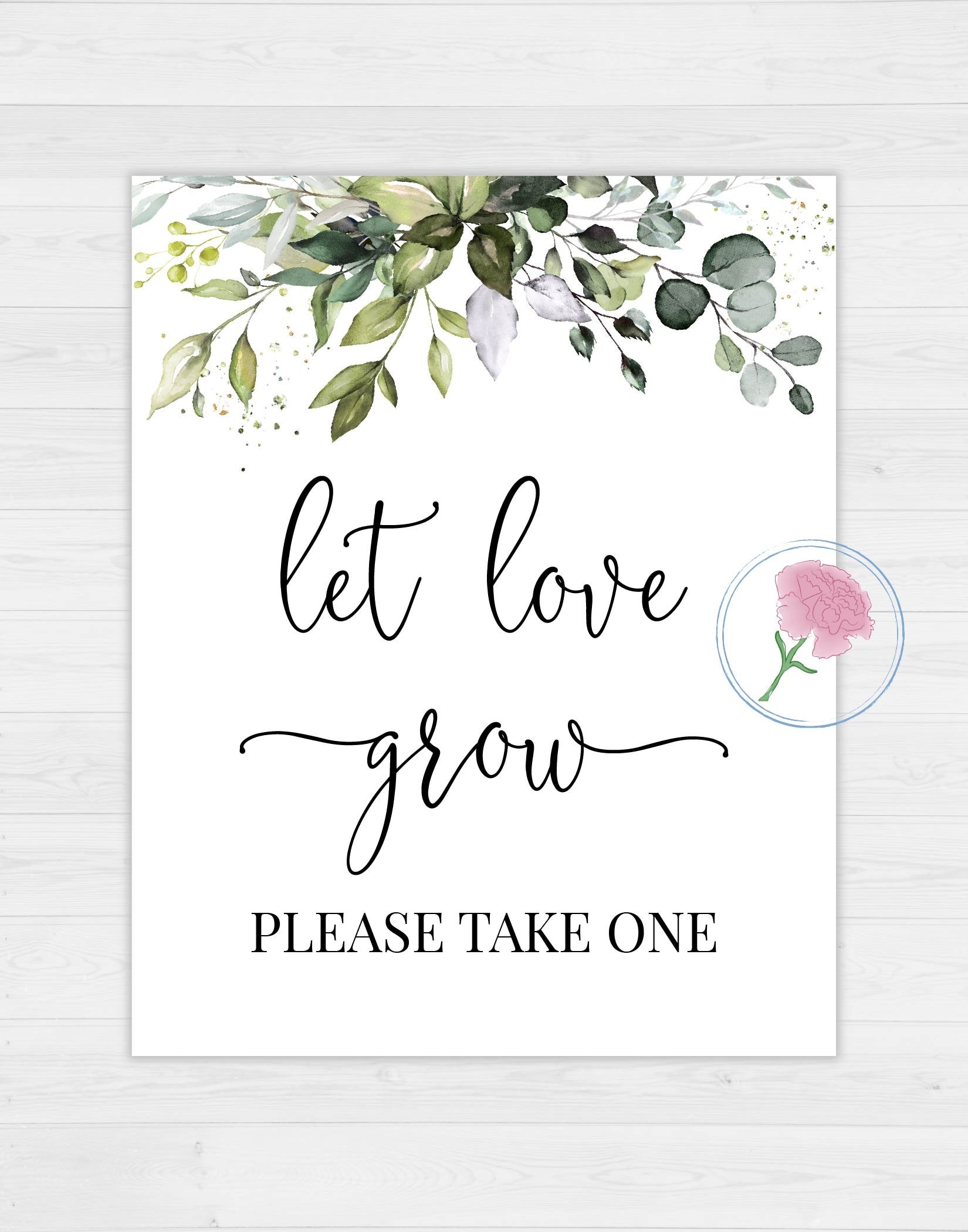 Printable Let Love Grow Free Template