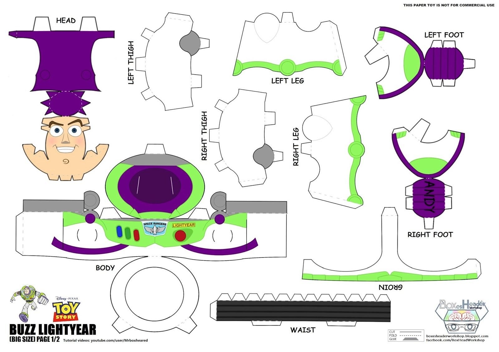 Printable Buzz Lightyear Chest Template