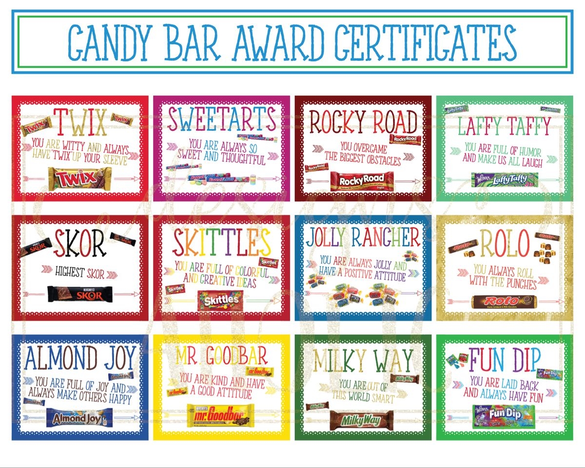 Printable Candy Awards Template
