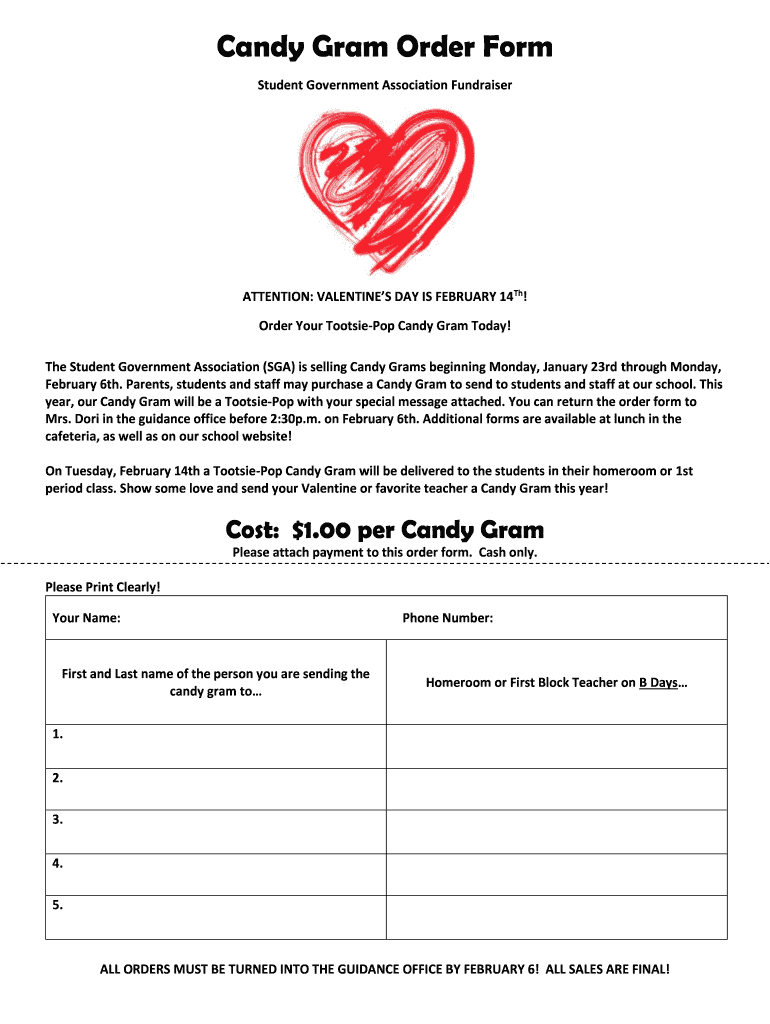 Printable Customizable Candy Gram Template