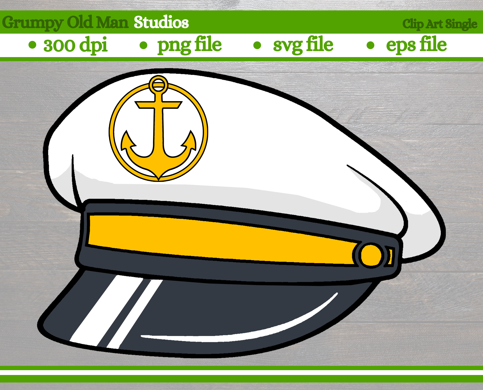 Captain Hat With Anchor Badge Naval Hat By Grumpy Old Man Studios TheHungryJPEG