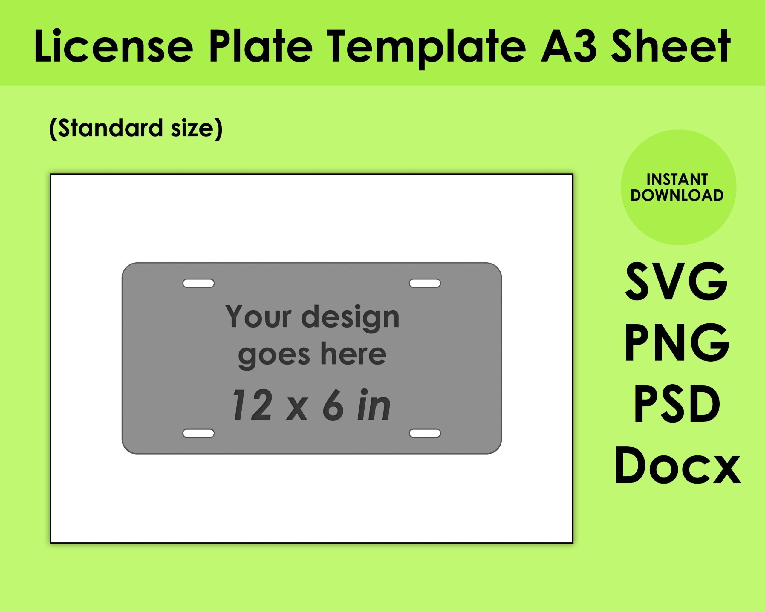 License Plate Template Printable