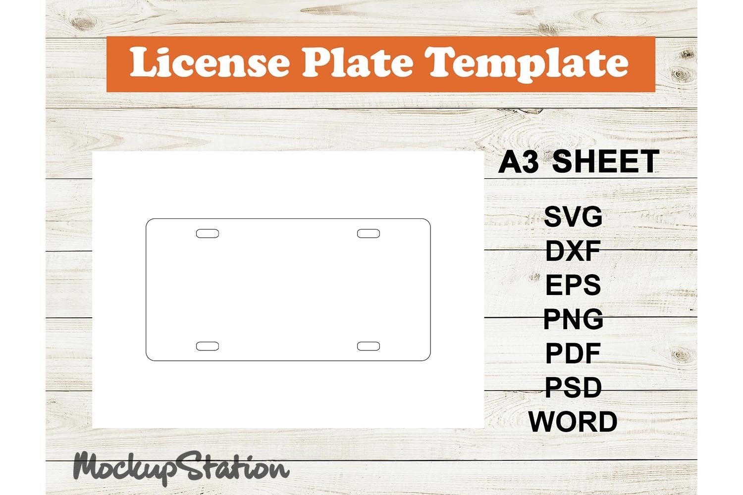 Printable License Plate Template Free