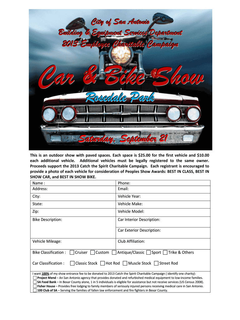 Car Show Registration Form Fill Out Sign Online DocHub