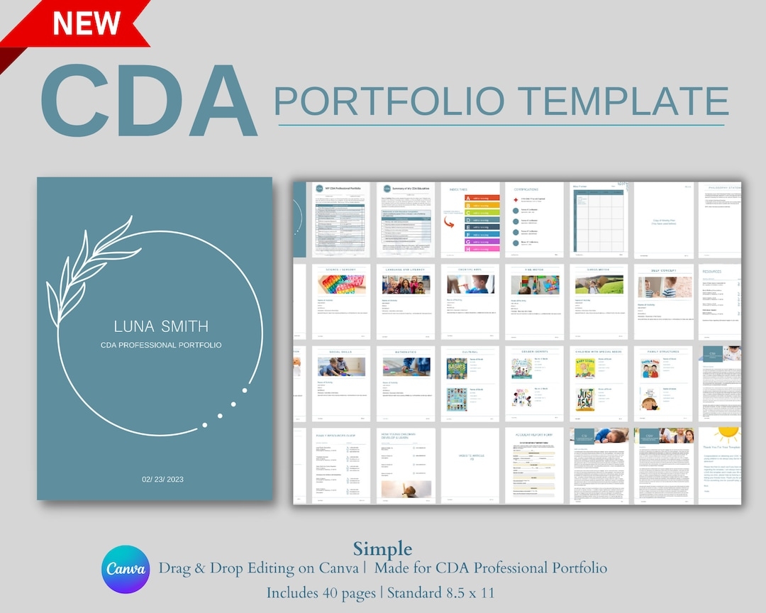 CDA Portfolio Template CDA Portfolio Teaching Portfolio Early Childhood Education CDA Canva Template Teacher Template Preschool Cda Etsy