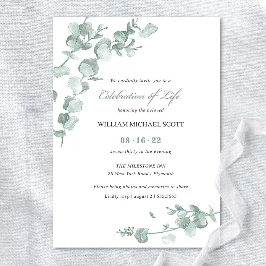 Template Free Printable Celebration Of Life Invitations