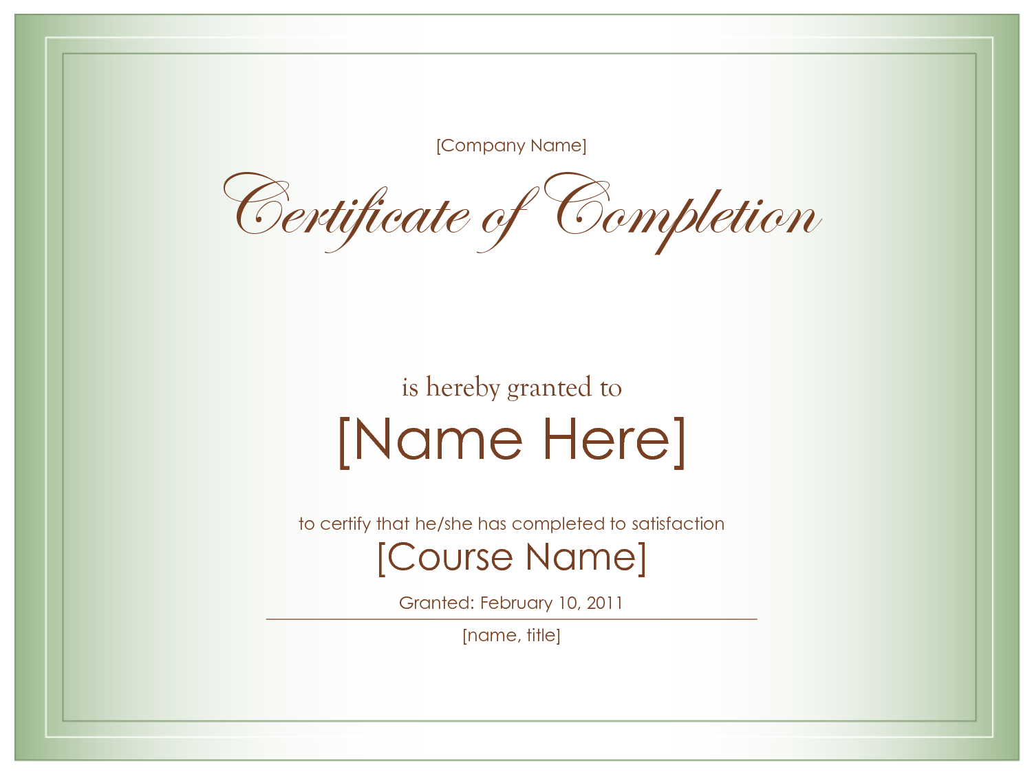 Certificate Of Completion Template Certificate Of Completion Template Blank Certificate Template Certificate Of Completion